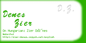 denes zier business card